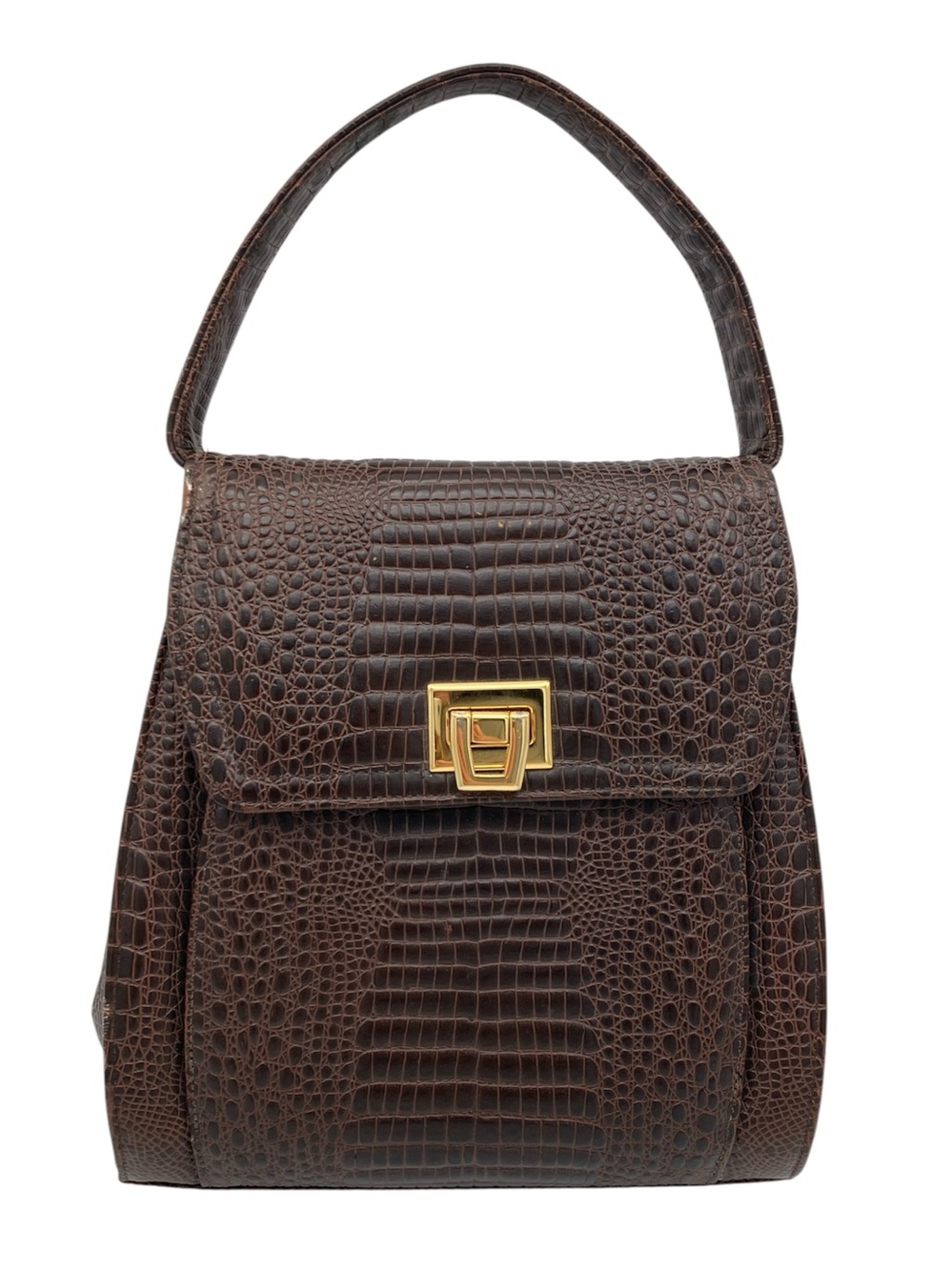 Vintage Frenchy of California Faux Leather Crocodile Embossed Handbag